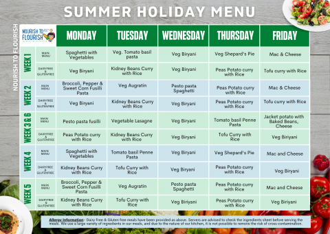SUMMER LUNCH MENU